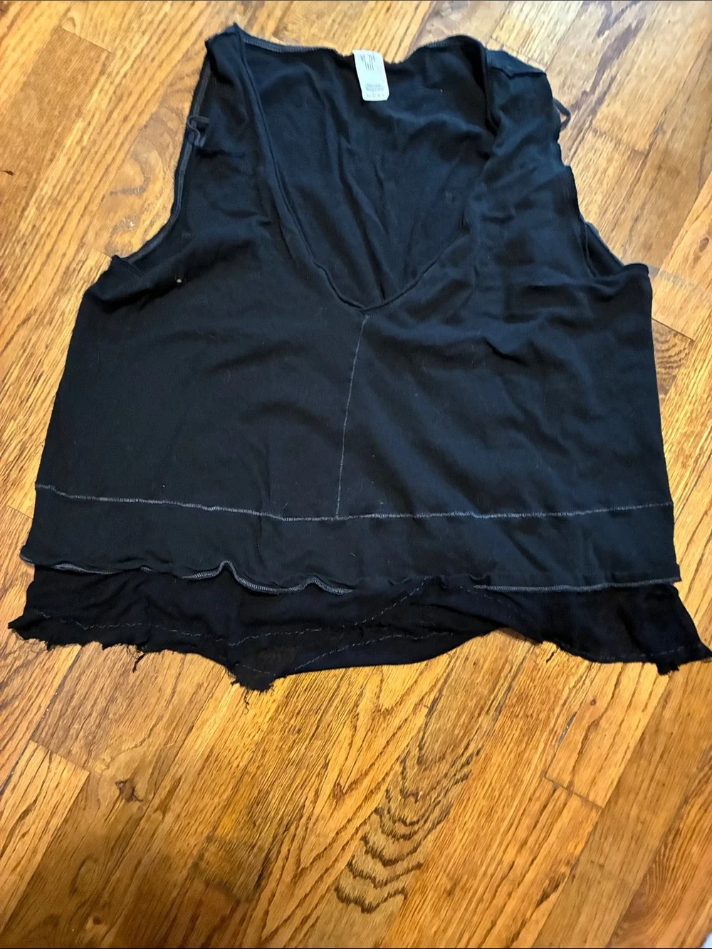 Black V-Neck Sleeveless Women's Top